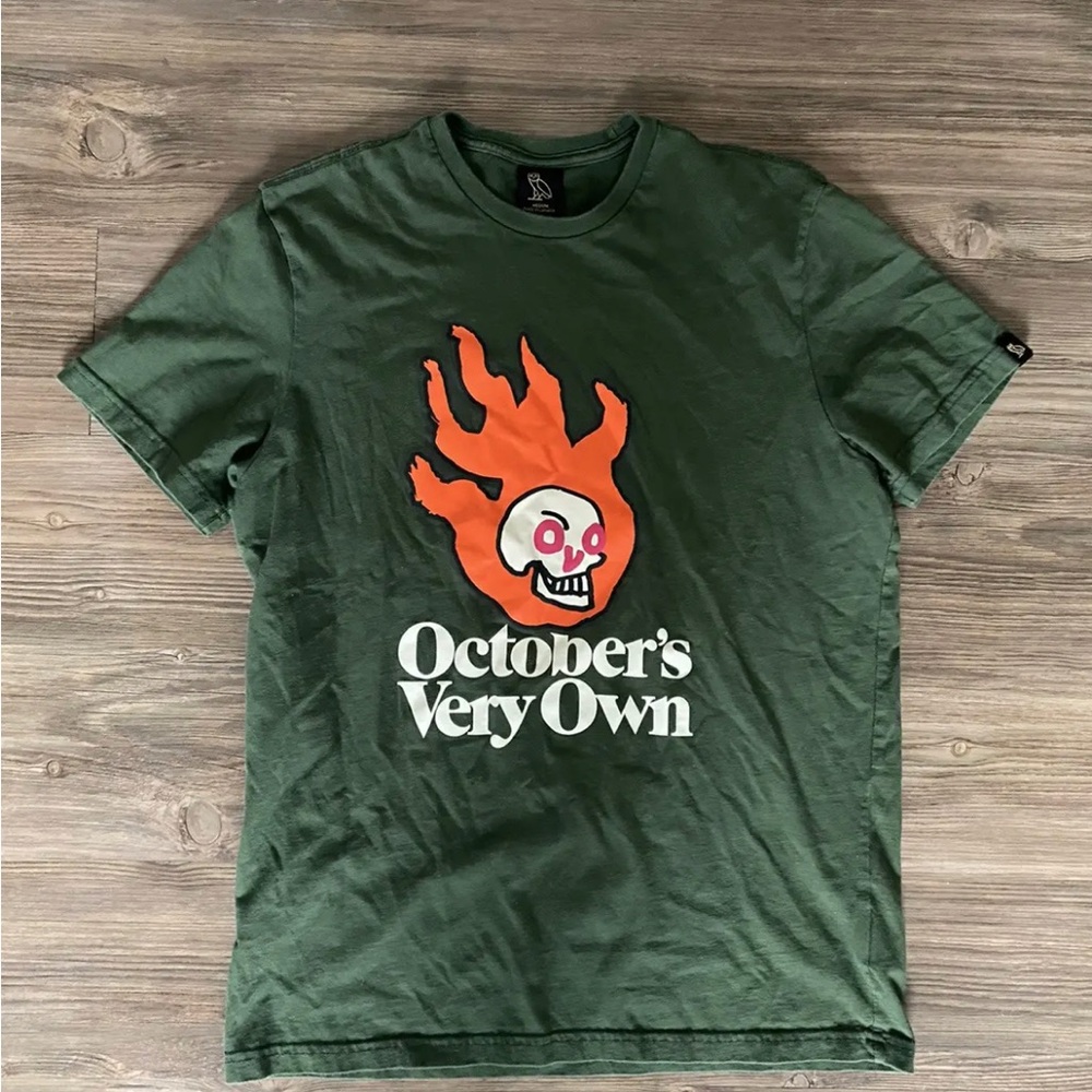 OVO October Very Own Skull Green T Shirt L Large MADE IN CANADA
